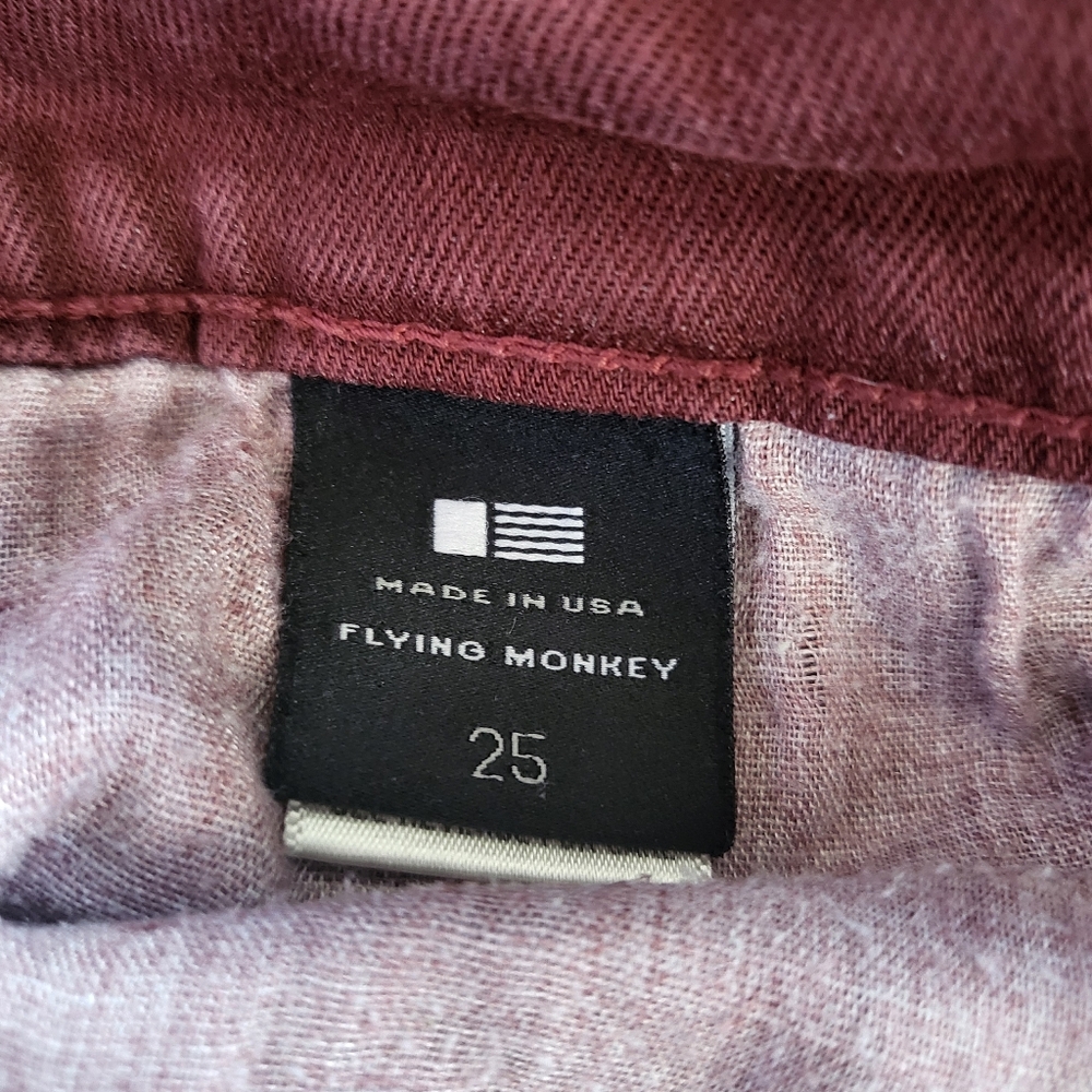Flying Monkey Maroon Red Low Rise Fitted Flare Jeans - Picture 6 of 8